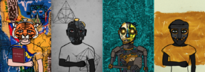 A series of four digital art works called Hashmasks