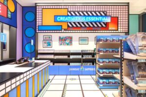 colorful supermarket interior