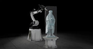 robot sculptor mapping out a sculpture